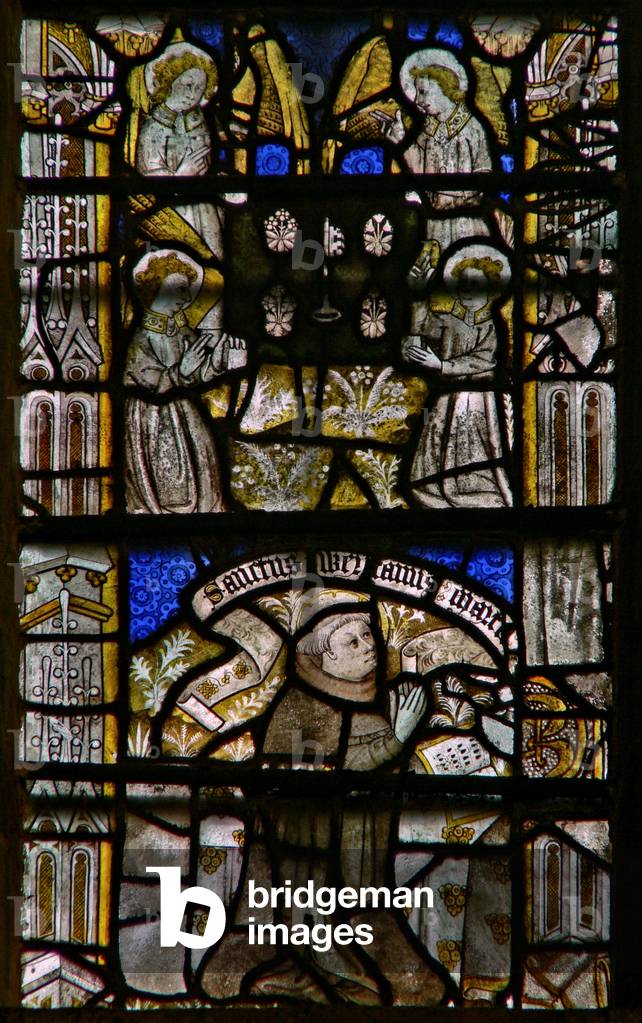 Window Clsty N3 depicting St Werston's vision (stained glass)