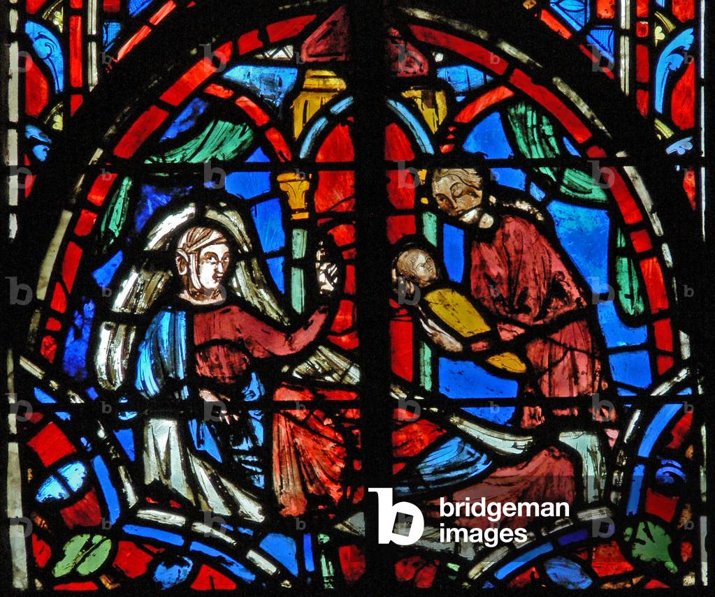 Window w11  the Birth of Tobias's daughter Tob I 9-10 (stained glass)