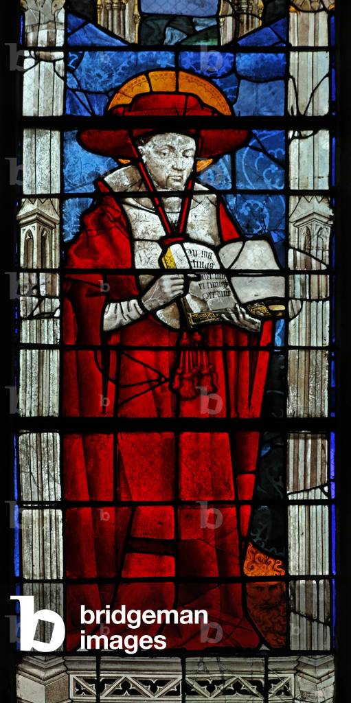 Window w35 depicting St Jerome (stained glass)