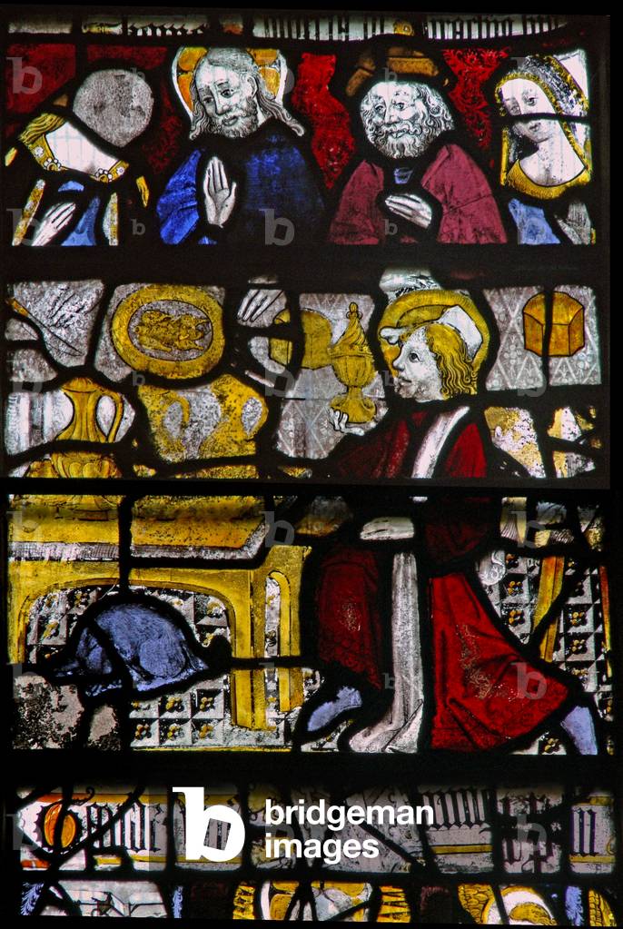 Window N5 depicting the Cana Marriage (stained glass)