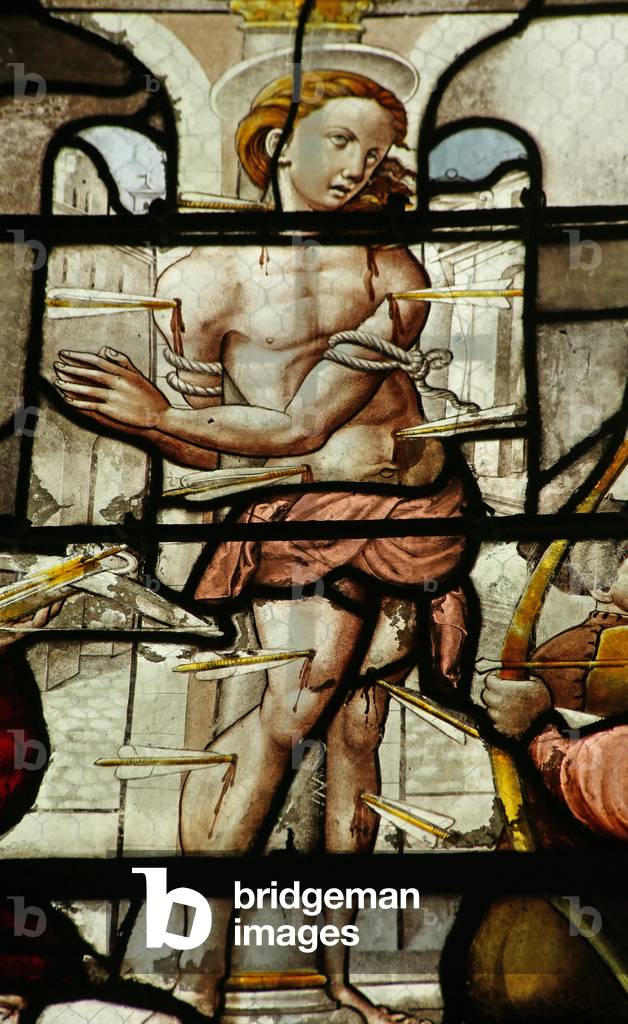 Window depicting the Death of Saint Sebastian (stained glass)