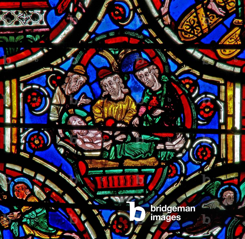 Window w6 depicting the Entombment (stained glass)