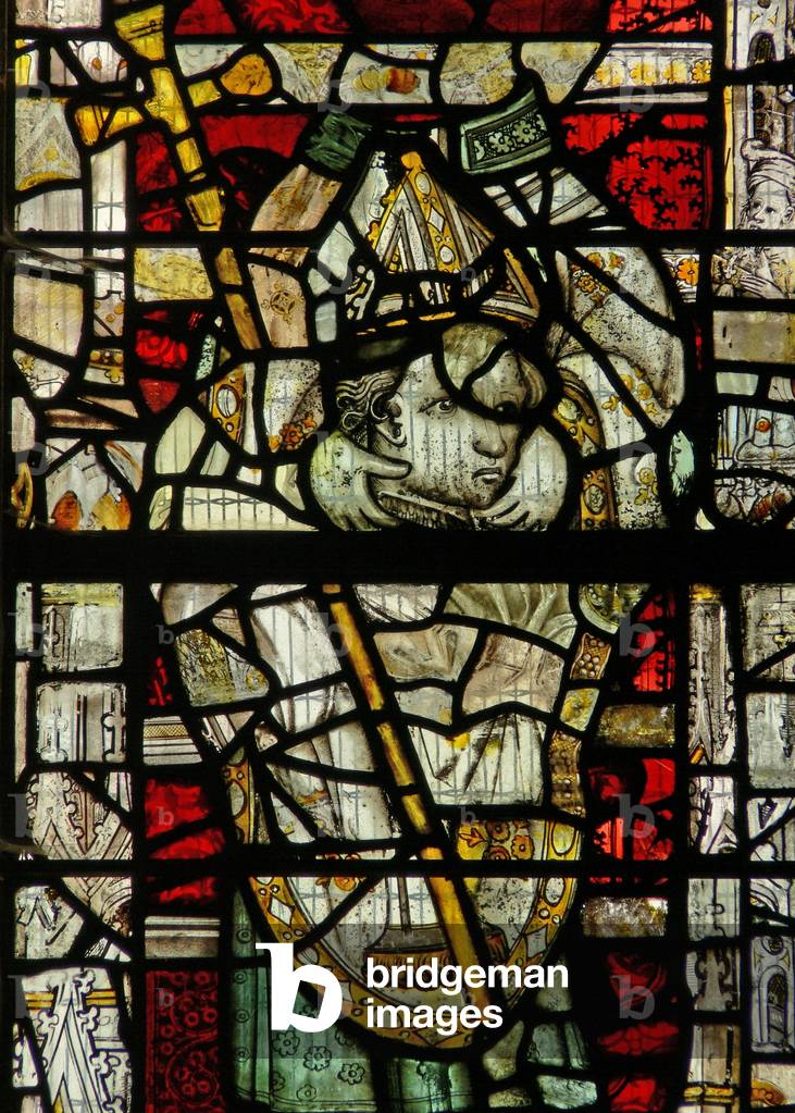 Window s2 depicting St Denis carrying his head (stained glass)