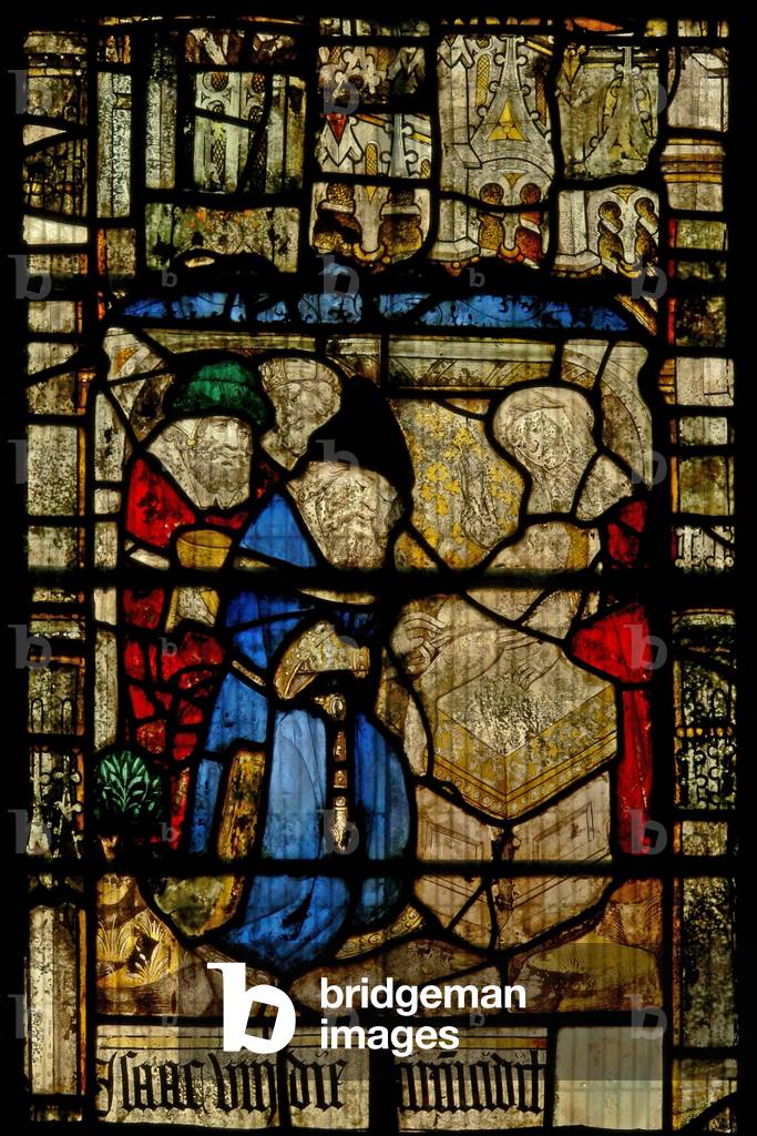 Window S3 depicting the circumcision of Isaac (stained glass)