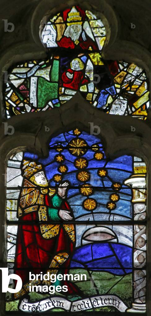 Window depicting God Creating the World, Firmament and Stars (stained glass)
