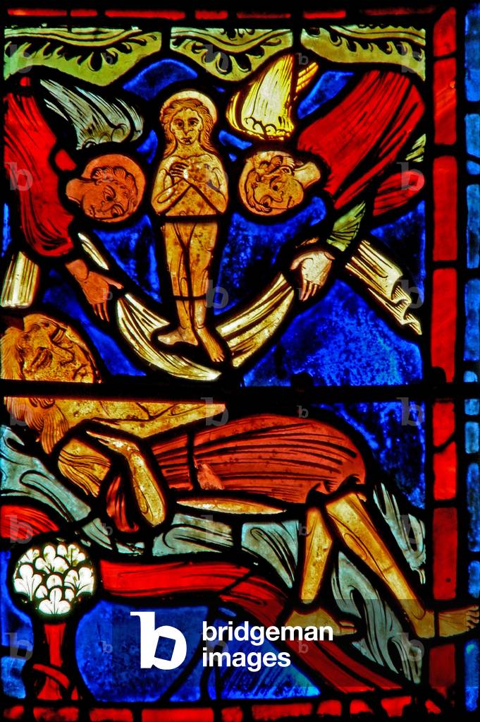 Window w21 depicting the death of St Mary the Egyptian (stained glass)