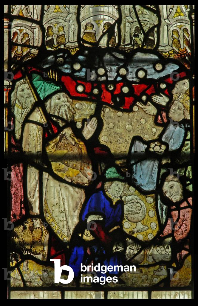 Window S4 depicting Manna from heaven (stained glass)