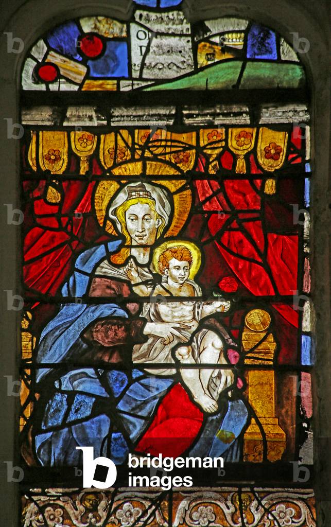 Window depicting Virgin and Child (stained glass)