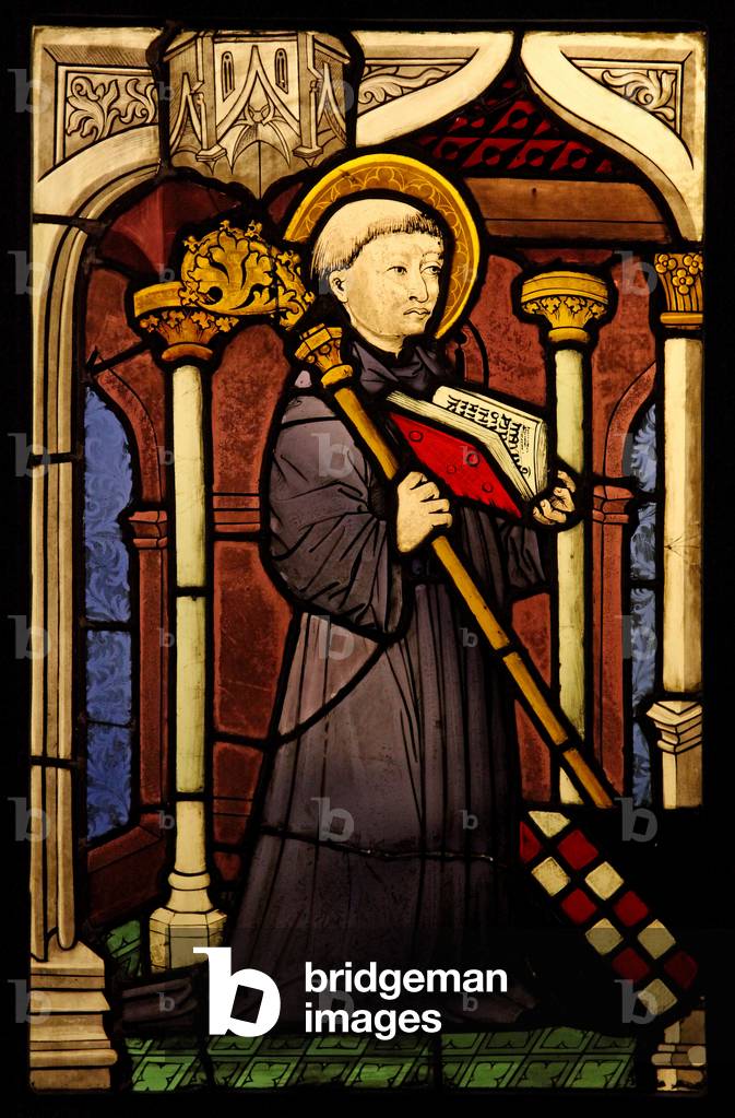 Depicting St Bernard, originally from the Upper Rhine (stained glass)