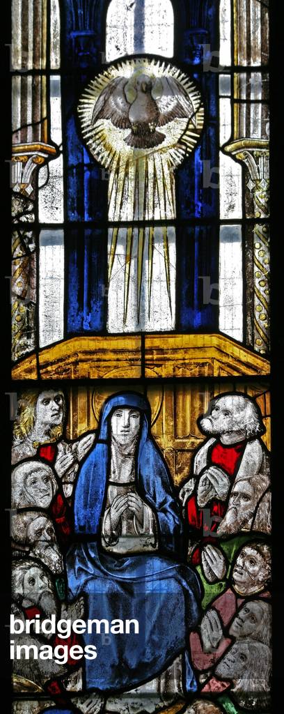 Window s5 depicting Pentecost (stained glass)