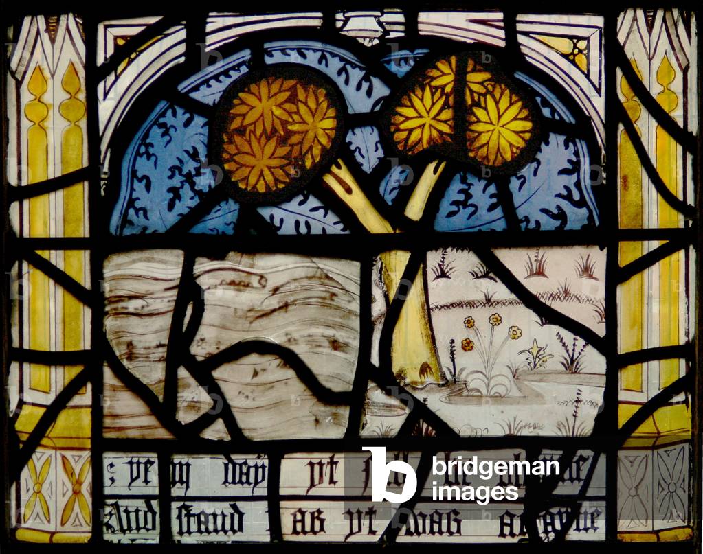Window N3 depicting the Last Fifteen Days of the World (the Pryke of Conscience window): the sea returns to its former level (stained glass)