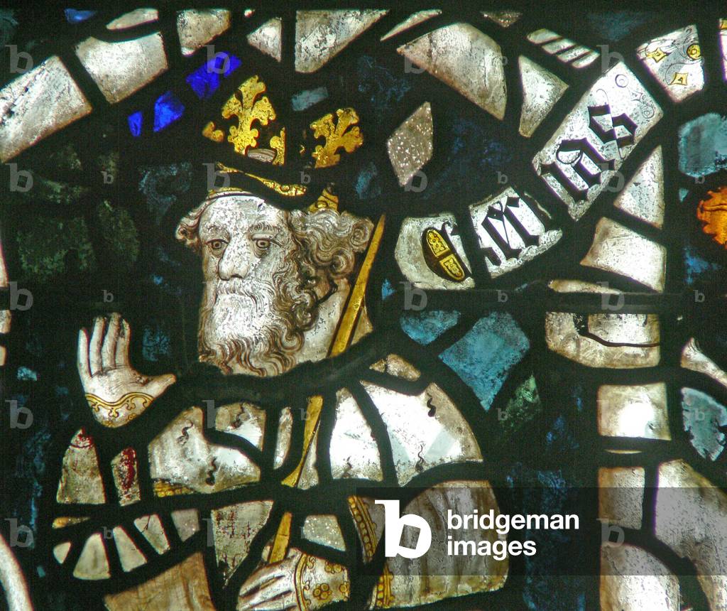 Window w16 depicting King Hezekiahon the Tree of Jesse (stained glass)