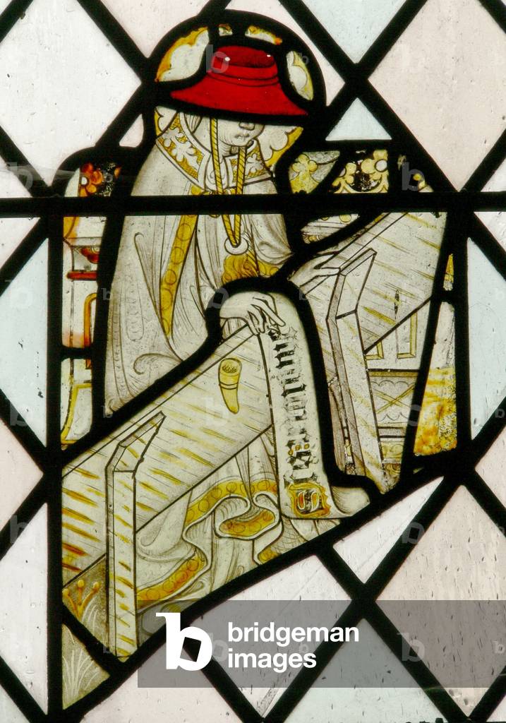 Window N3 depicting St Jerome (stained glass)