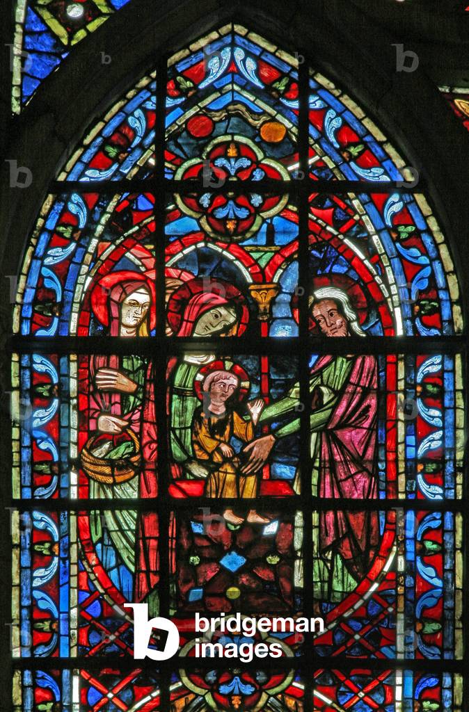 Window w203 depicting the Presentation in the Temple (stained glass)