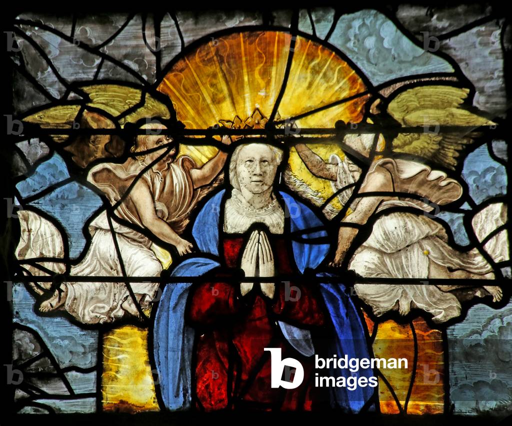 Window depicting the Assumption (stained glass)
