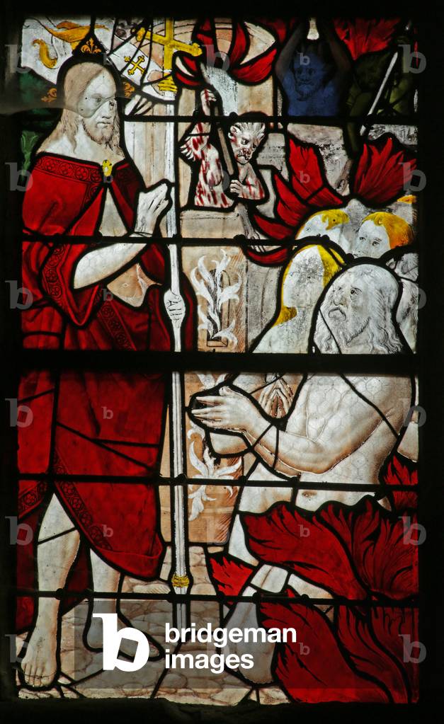 Window depicting the Harrowing of Hell (stained glass)