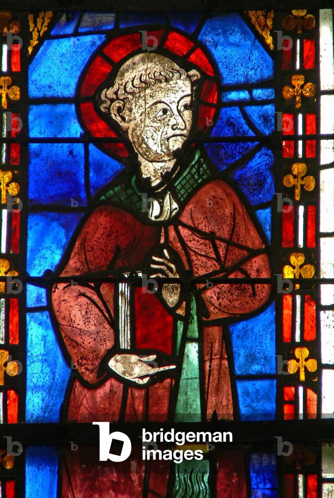 Window w21 depicting St Sylvester (stained glass)