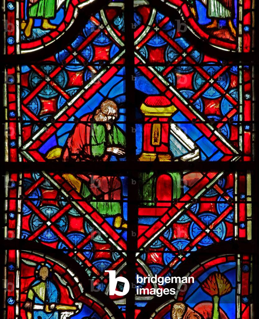 Window w6L  Isaiah's vision of Jerusalem. Is 1 26 (stained glass)