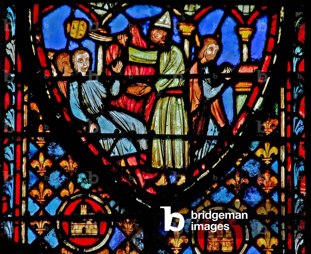Window w3  Aaron interceeds to end God's punishment Numb XVI 44 (stained glass)