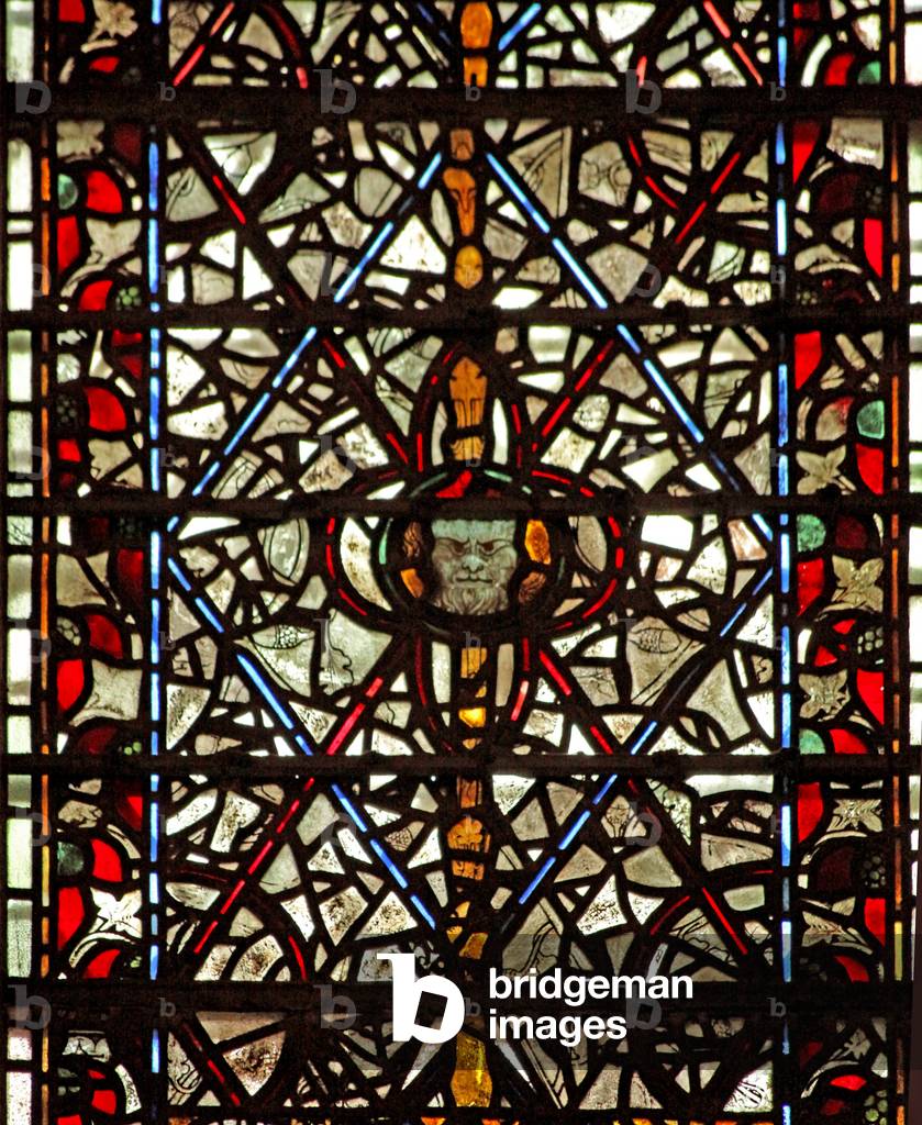 Window w59 depicting grisaille and a head (stained glass)