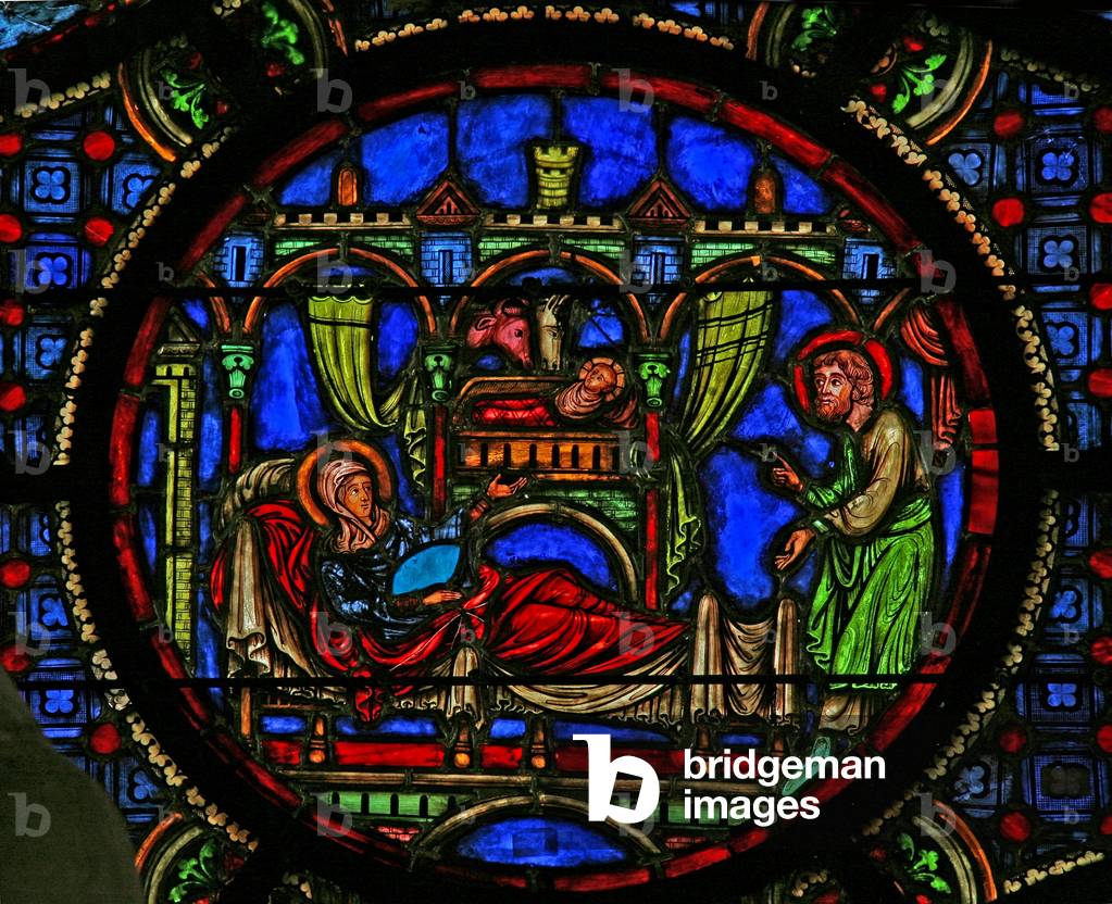 Window w0 depicting the Nativity (stained glass)