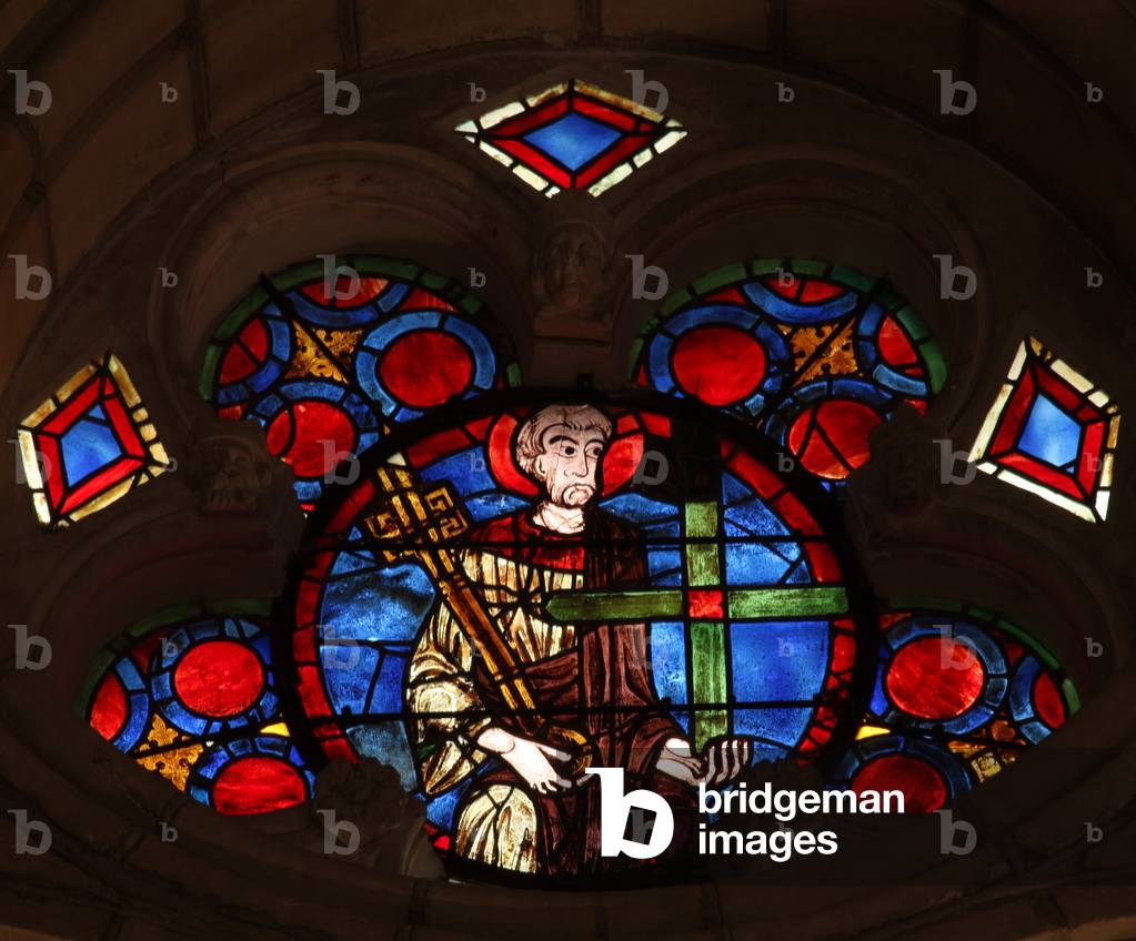 Window w103a depicting St Peter (stained glass)