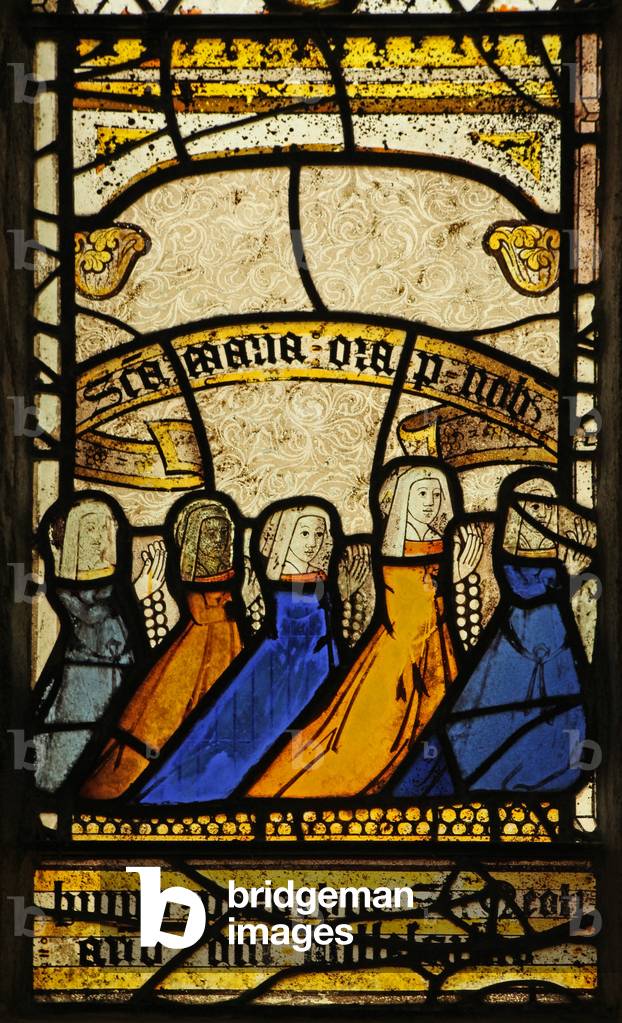 Window n3 depicting  a group of female donors (stained glass)