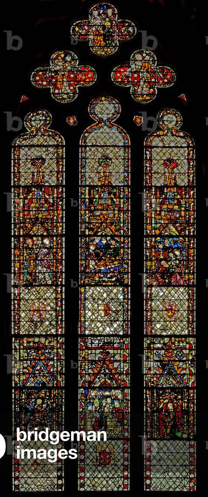 Window w37 depicting the Childhood of Christ (stained glass)