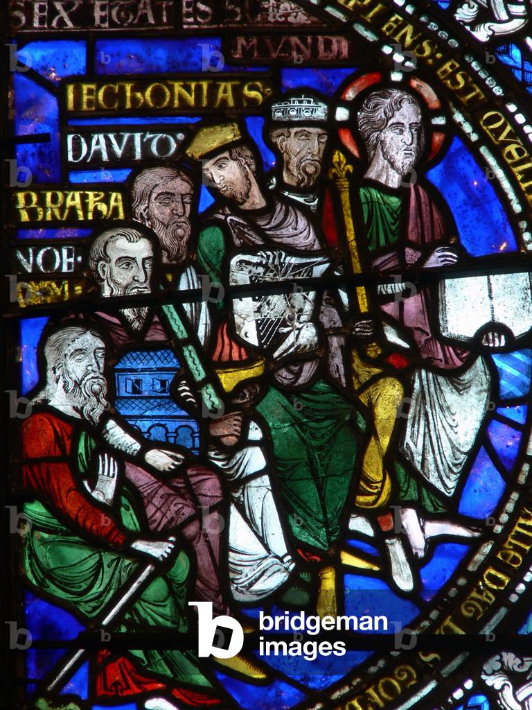Window n14 depicting the Six Ages of the World (stained glass)