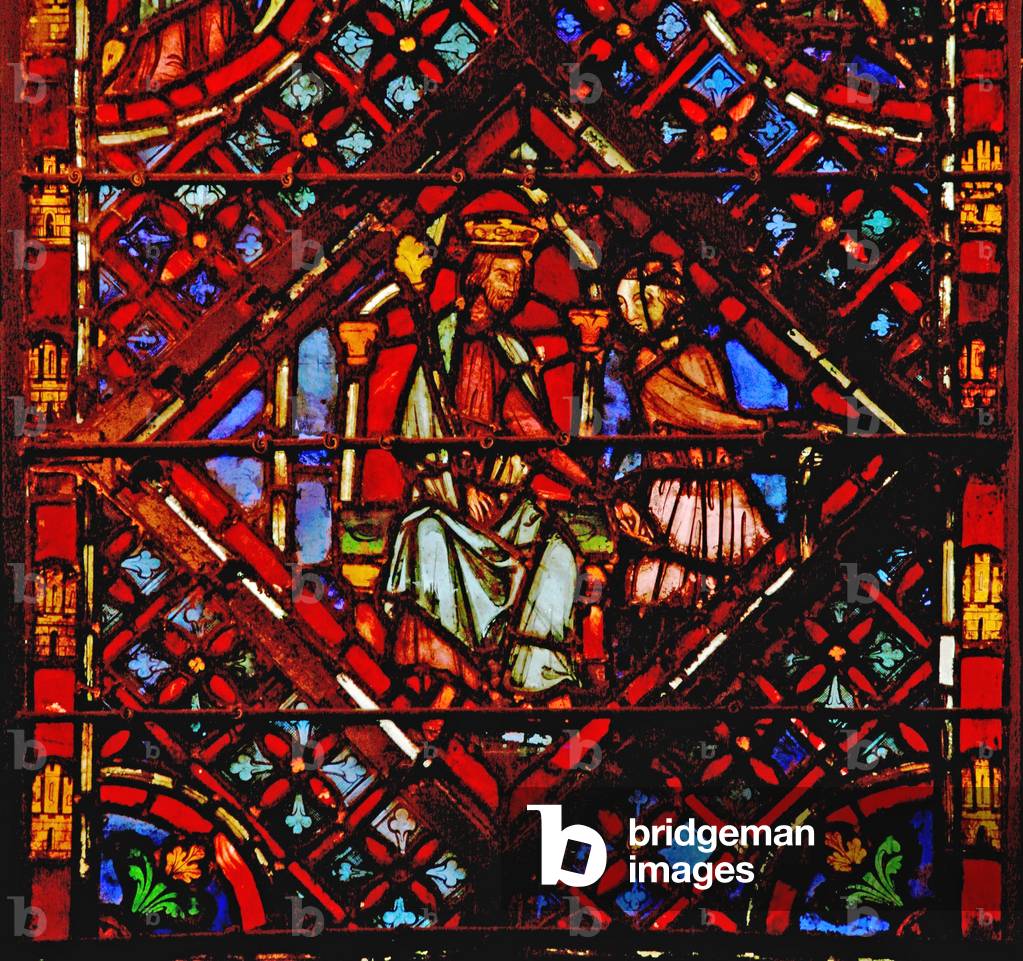 Window w2 Moses leaves the Pharaoh's palace Ex II 15 (stained glass)