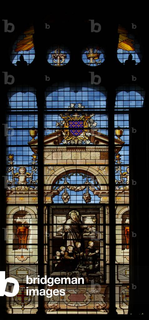 Depicting the south window in the chapel at the Chateau of Chantilly