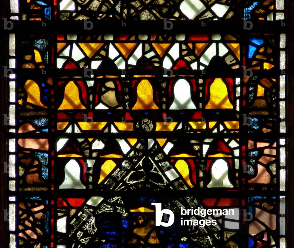 Window w41 depicting bells (stained glass)