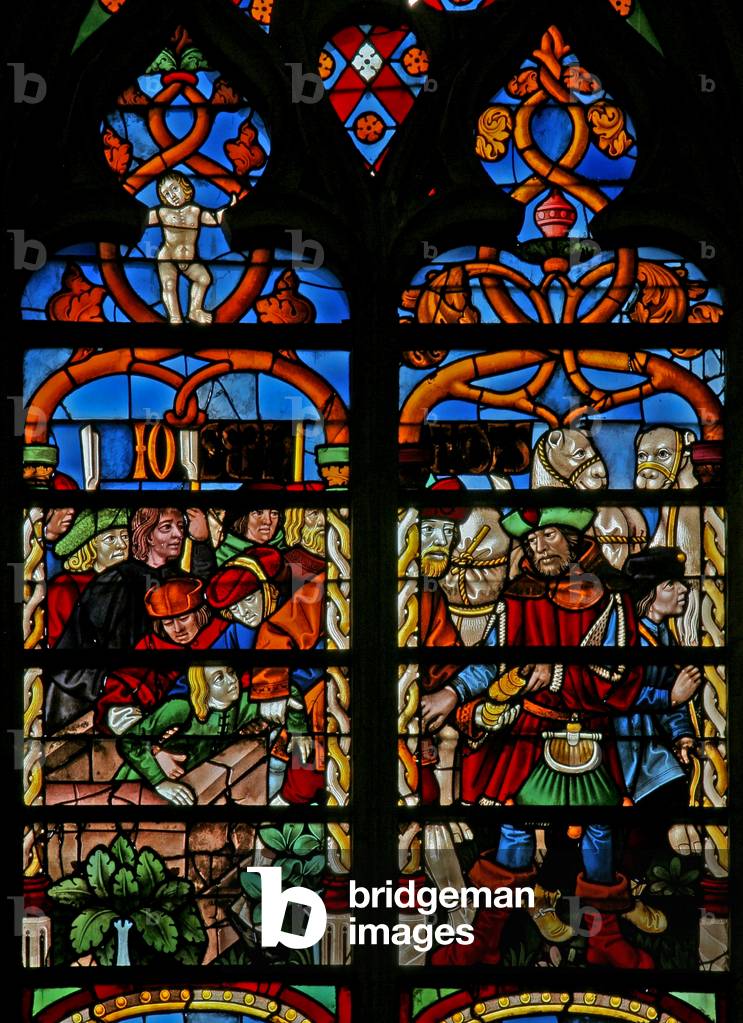 Window w234 depicting Joseph is extracted from the pit (stained glass)