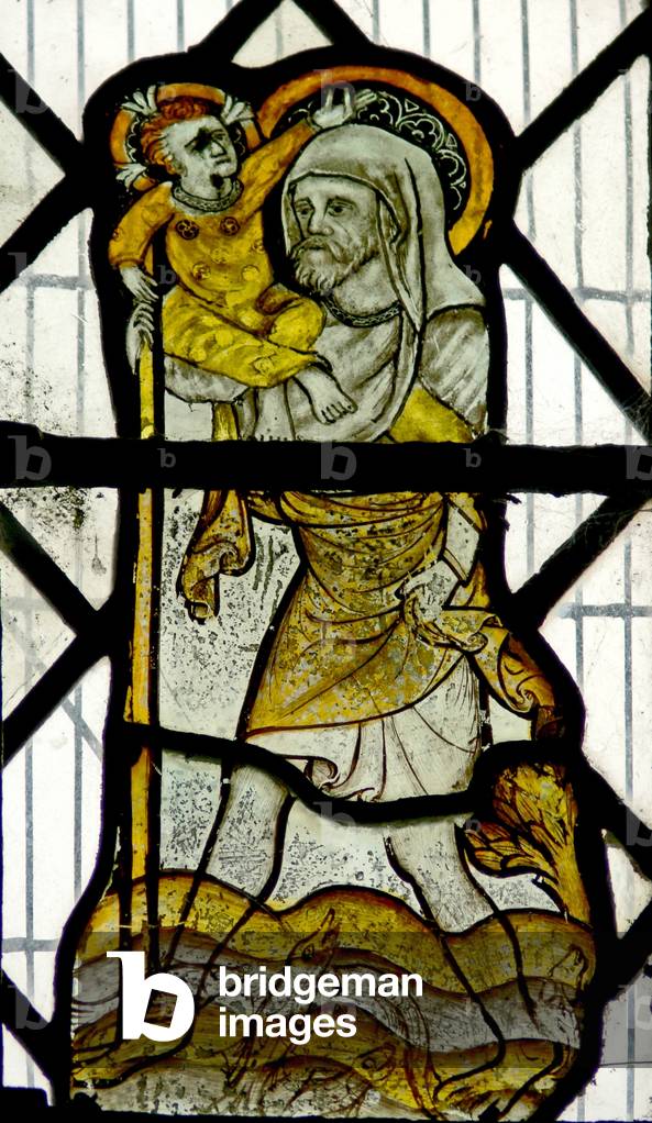 Window N1 depicting St Christopher (stained glass)