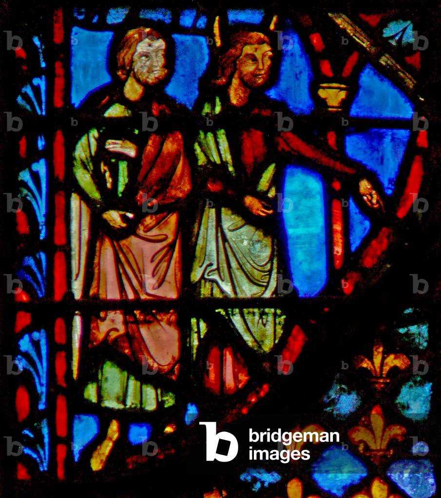 Window w3  the Punishment of Miriam with leprosy Numb XII? 10-15 (stained glass)