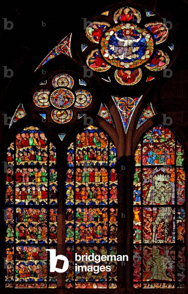 Window w16 depicting the Last Judgement (stained glass)