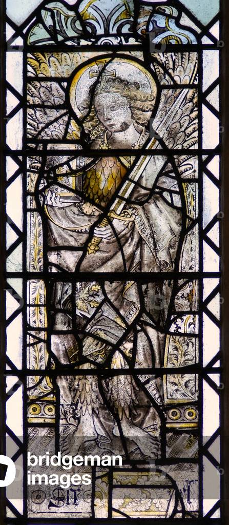 Window w8 depicting the angelic Hierarchy: Archangel Raphael (stained glass)