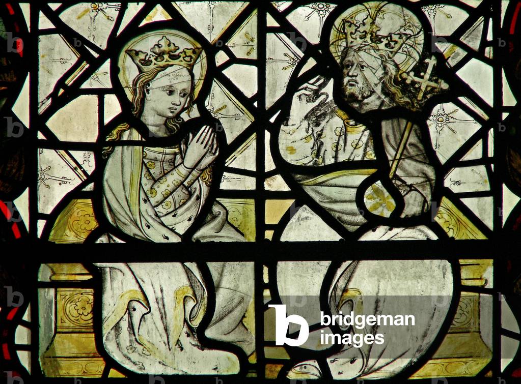 Window w44 depicting the Coronation of the Virgin (stained glass)
