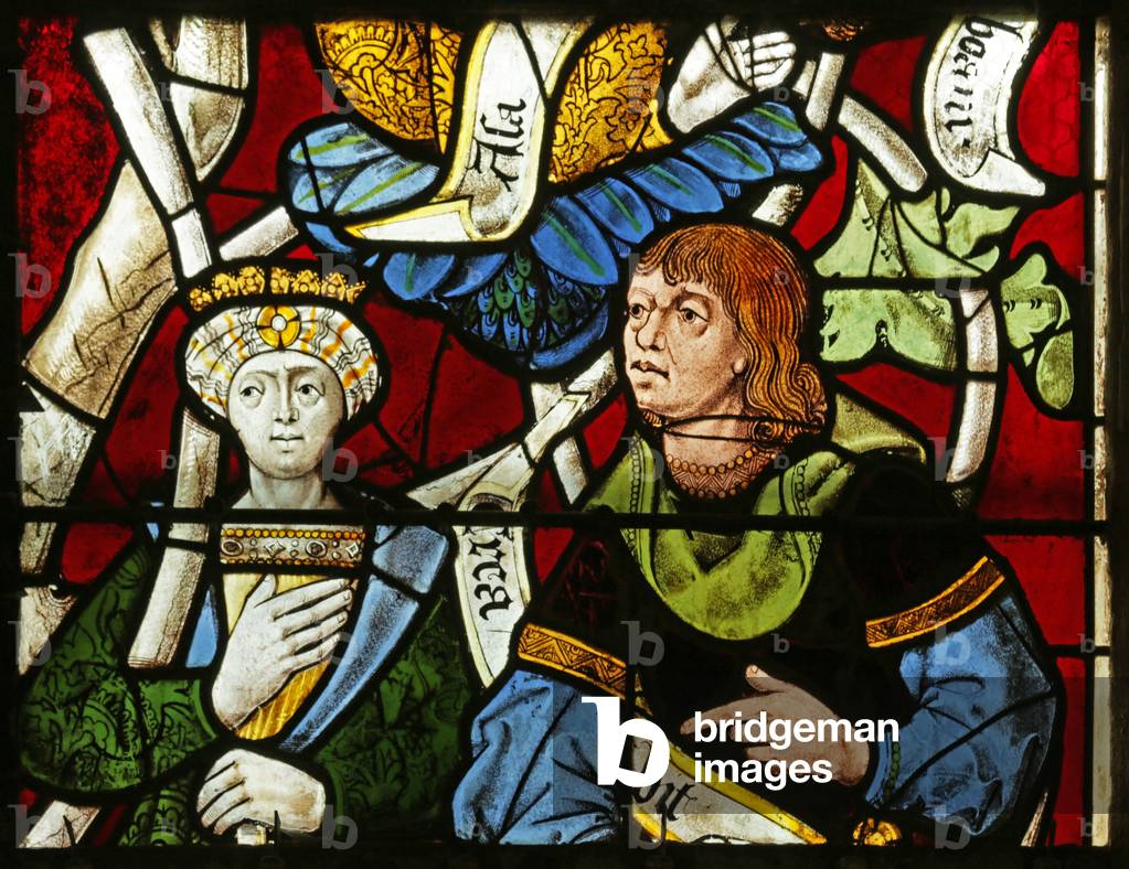 Window depicting Tree of Jesse: King and Prophet, 16th-20th century (stained glass)