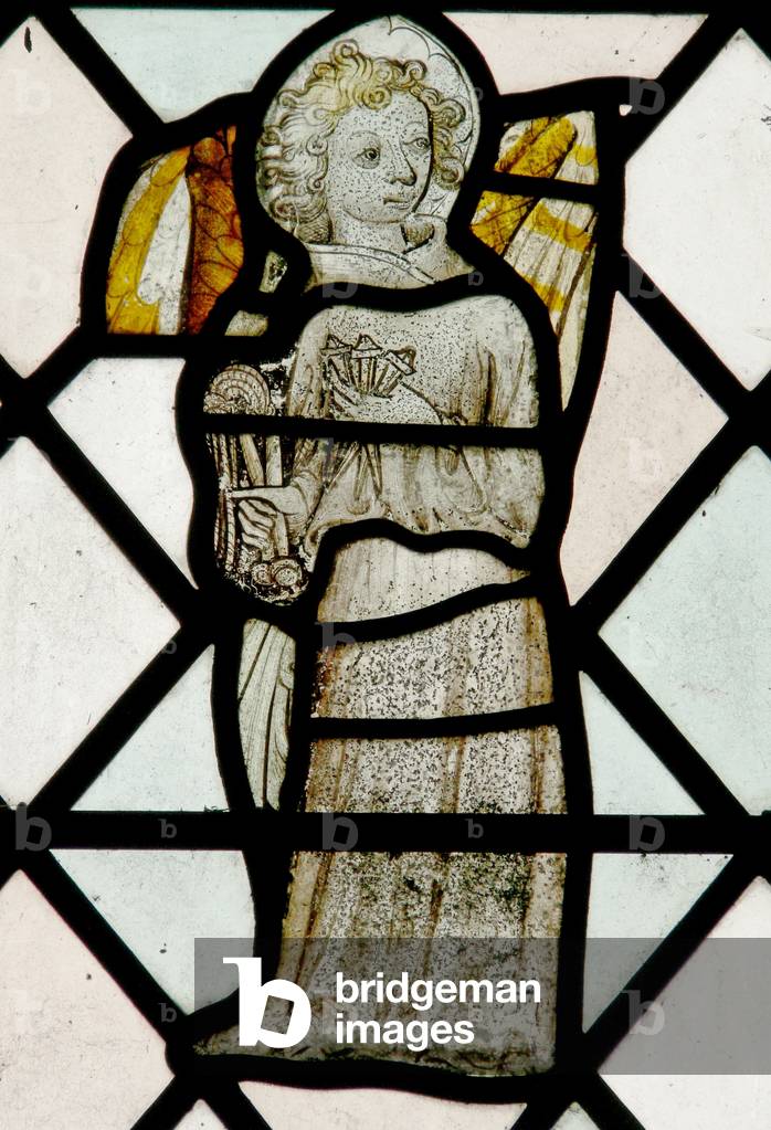 Window N3 depicting angels with Passion Instrument - Nails (stained glass)