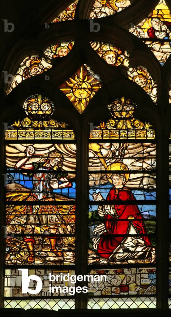 Window depicting the stoning of Saint Stephen (stained glass)