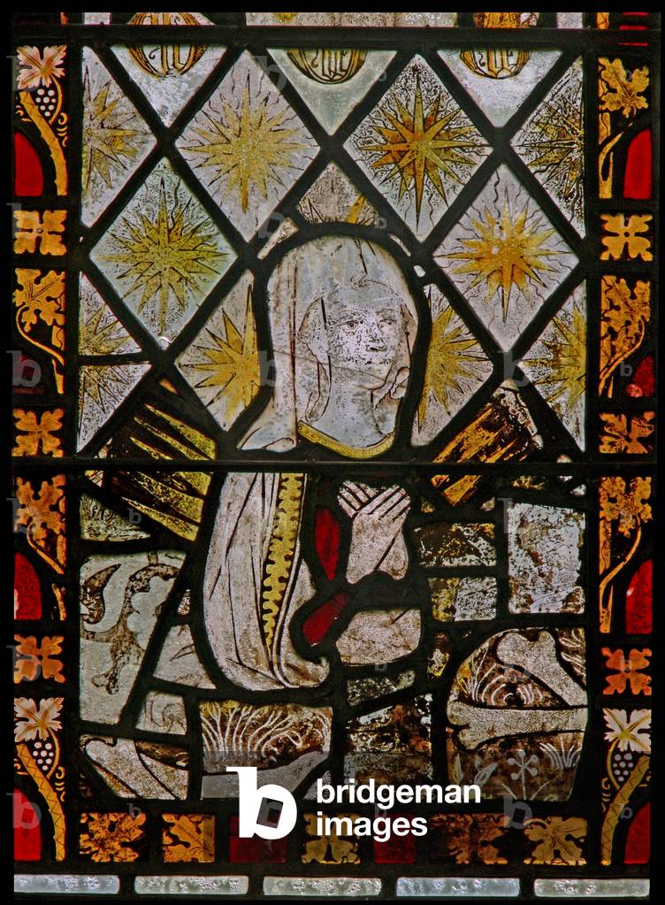 The east window depicting the Virgin Mary (stained glass)
