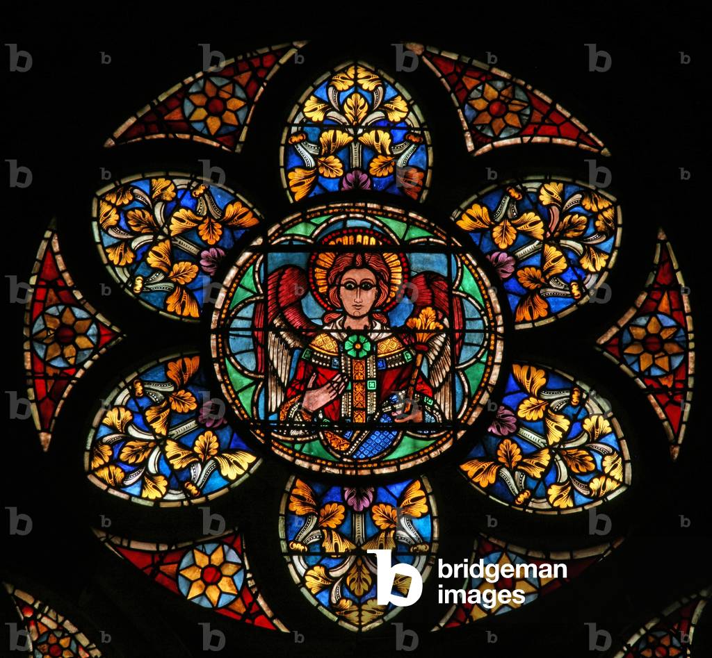 Window w201 depicting an angel (stained glass)