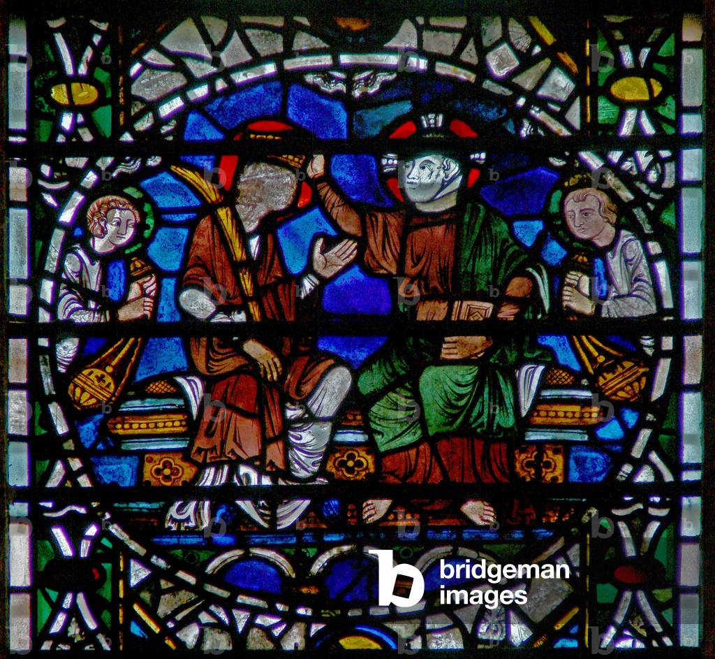 Window w56 depicting the Coronation of the Virgin (stained glass)