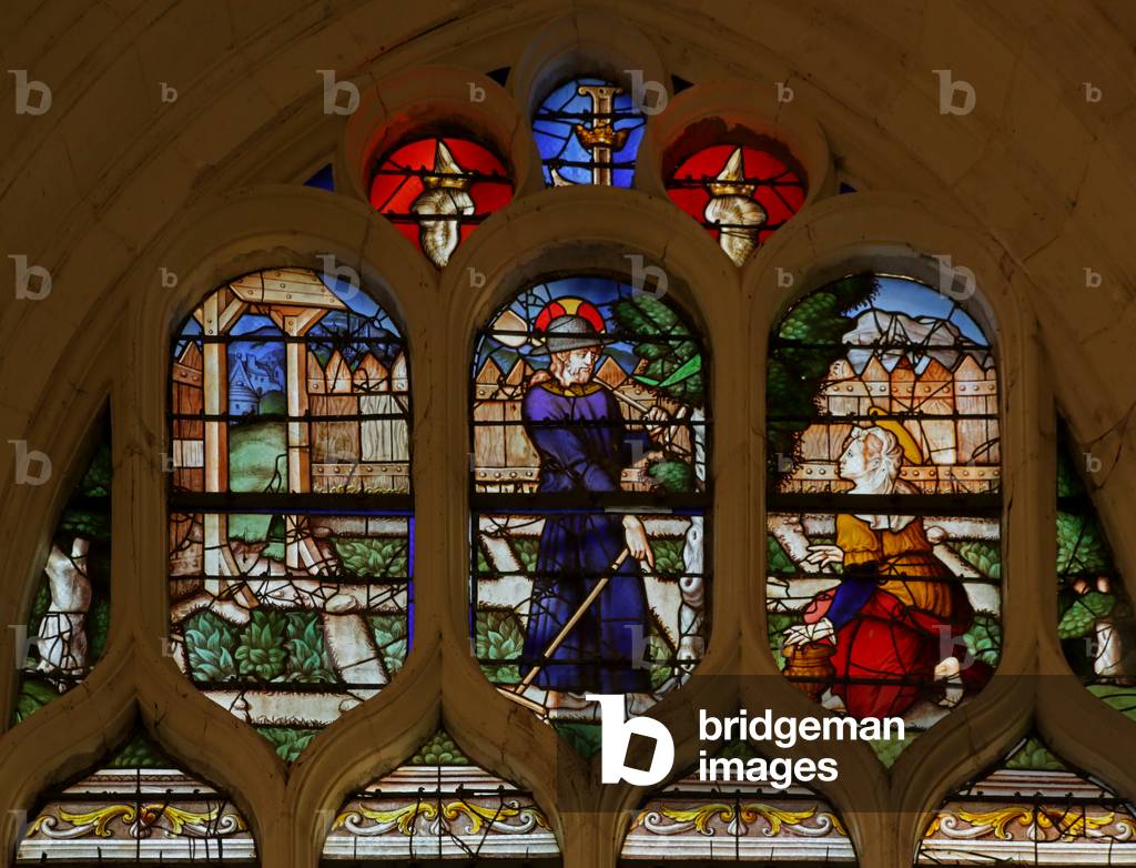 Window depicting the Resurrection: Appearance to Magdalene (stained glass)