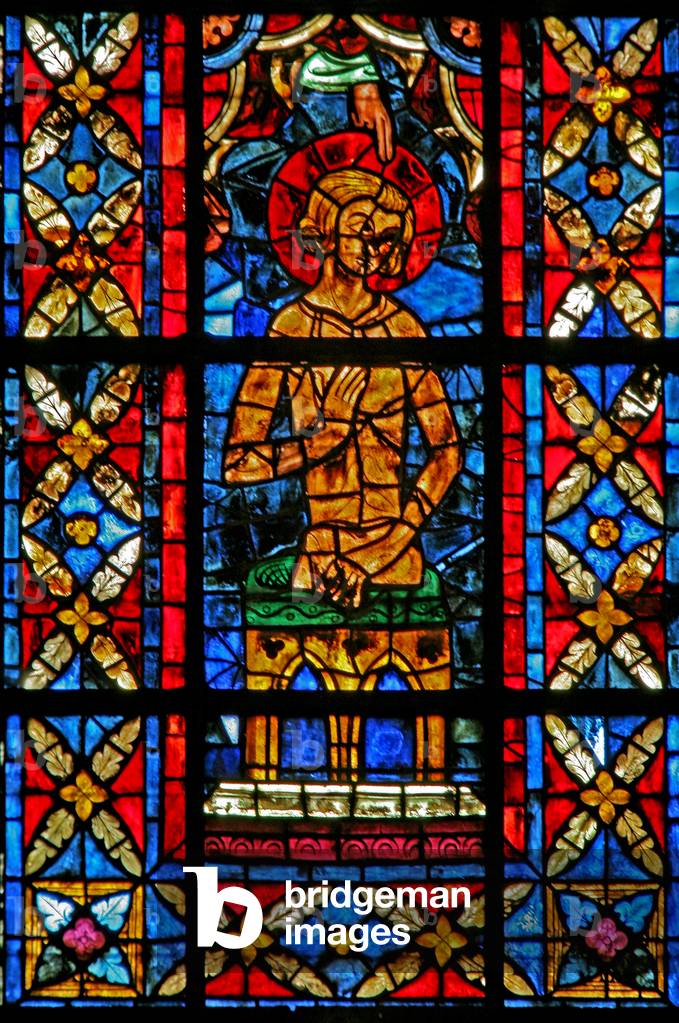 Window w209 depicting St Savinien is baptised (stained glass)