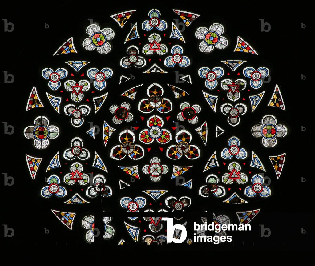 West rose window, 14th-20th century (stained glass)