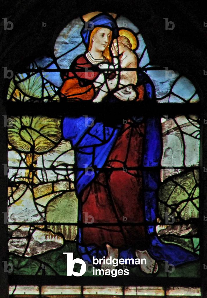 Window w13 depicting the Virgin and Child (stained glass)