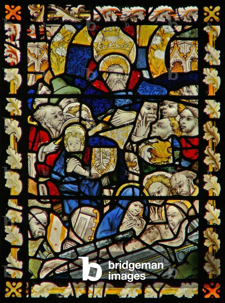 The east window depicting the Entombment (stained glass)