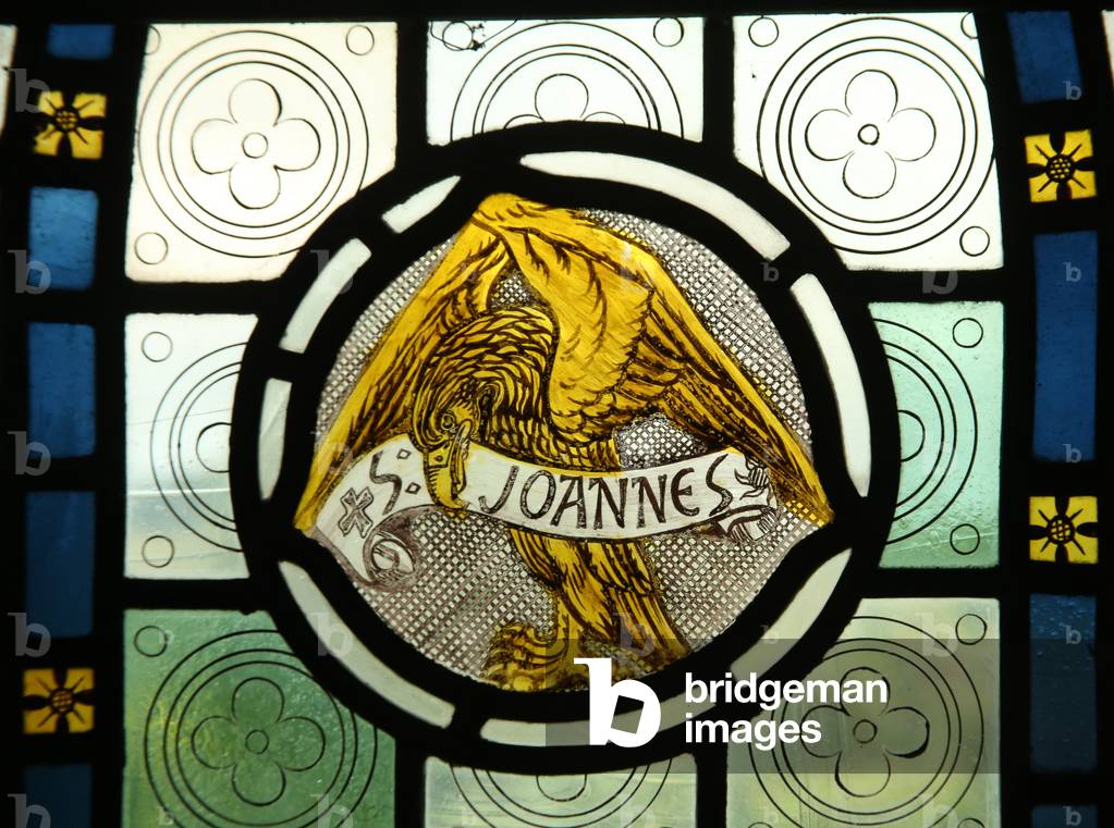 Evangelist emblem: St John (stained glass)